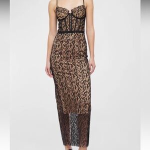 SIMKHAI Ruth Bustier Midi Dress in Black